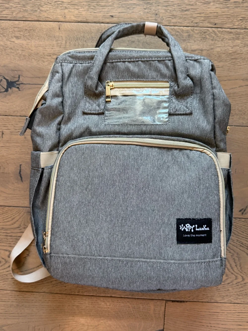 4-in-1 Convertible Diaper Bag Backpack + Portable Baby Bed – Gray